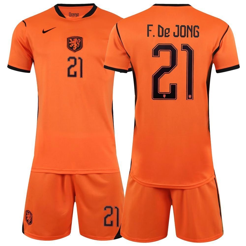 men's & kids Netherlands Soccer Uniform Suit 21 Frenkie De Jong Jersey Set 2026 Home Activewear