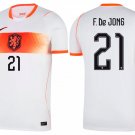 men's & kids Netherlands Soccer Uniform 21 Frenkie De Jong Jersey Away 2026 White Activewear