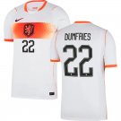 men's & kids Netherlands Soccer Uniform 22 Denzel Dumfries Jersey Away 2026 White Activewear