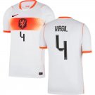 men's & kids Netherlands National Soccer Uniform 4 Virgil Van Dijk Jersey Away 2026 White Activewear