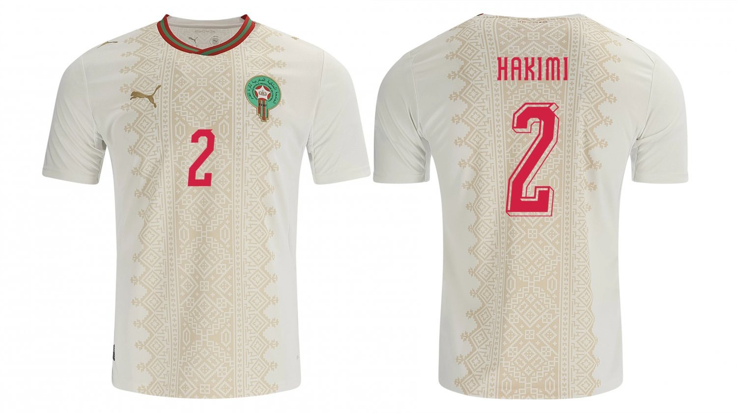 men's & kids Morocco National Team Soccer Uniform 2 Achraf Hakimi Jersey Away 2026 White Activewear