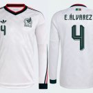 adult unisex Mexico National Team Soccer Uniform 4 Edson Alvarez Jersey Away 2026 White Long-Sleeve