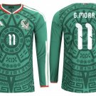 adult unisex Mexico National Team Soccer Uniform 11 G. Mora Jersey Home 2026 Green Long-Sleeve