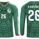 adult unisex Mexico National Soccer Uniform 26 Adrian González Jersey Home 2026 Green Long-Sleeve