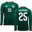 adult unisex Mexico National Soccer Uniform 25 Roberto Alvarado Jersey Home 2026 Green Long-Sleeve