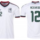 men's & kids Mexico National Soccer Uniform 12 Acevedo Jersey Away Stadium 2026 White Activewear