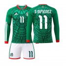 adult unisex Mexico Soccer Uniform Suit 11 Santiago Gimenez Jersey Set Home 2026 Green Long-Sleeve