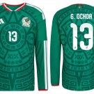 adult unisex Mexico Soccer Team Uniform 13 G. Ochoa Jersey Home 2026 Green Long-Sleeve Activewear