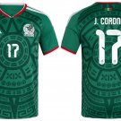 men's & kids Mexico Soccer Team Uniform 17 J. Corona Jersey Home 2026 Green Activewear