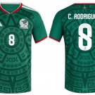 men's & kids Mexico Soccer Team Uniform 8 C. Rodriguez Jersey Home 2026 Green Activewear