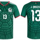 men's & kids Mexico Soccer Team Uniform 13 J. Orozco Jersey Home 2026 Green Activewear