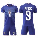 men's & kids Japan National Soccer Uniform Suit 9 Ayase Jersey Set Home Stadium 2026 Blue Activewear