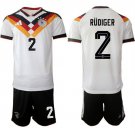 men's & kids Germany Soccer Team Uniform Suit 2 RUDIGER Jersey Set Home 2026 White Activewear
