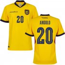 men's & kids Ecuador National Soccer Uniform 20 Angulo Jersey Home Stadium 2026 Yellow Activewear