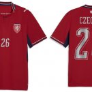 adult unisex Czechia National Soccer Uniform 26 CZECHIA Jersey Home Stadium 2026 Red Activewear