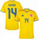 men's & kids Colombia National Soccer Uniform 14 Duran Jersey Home Stadium 2026 Yellow Activewear