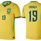 men's & kids Brazil National Soccer Team Uniform 19 Endrick Jersey Home Stadium 2026 Gold Activewear