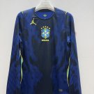 adult unisex Brazil Soccer Team Uniform Blank Jersey Away 2026 Blue Long-Sleeve Activewear