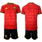 men's & kids Belgium National Soccer Uniform Suit Blank Jersey Set Home Stadium 2026 Red Activewear