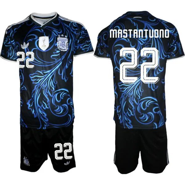 men's & kids Argentina Soccer Uniform suit 22 Franco Mastantuono Jersey set 2026 Away Activewear kit
