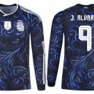 adult unisex Argentina National Soccer Uniform 9 Julián Álvarez Jersey Away 2026 Black Long-Sleeve