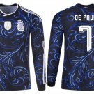 adult unisex Argentina National Soccer Uniform 7 Rodrigo De Paul Jersey Away 2026 Black Long-Sleeve