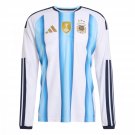 men's & kids Argentina National Soccer Team Uniform Blank Jersey Home Stadium 2026 Blue Long-Sleeve