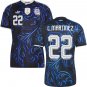 men's & kids Argentina National Soccer Team Uniform 22 L. MARTINEZ Jersey Away 2026 Black Activewear