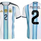 men's & kids Argentina National Soccer Uniform 2 Montiel Jersey Home Stadium 2026 Blue Activewear