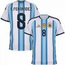 men's & kids Argentina National Soccer Team Uniform 8 E.Fernandez Jersey Home 2026 Blue Activewear