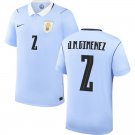 men's & kids Uruguay National Soccer Uniform 2 Jose Maria Gimenez Jersey Home 2026 Activewear Blue