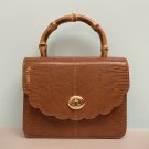 Vintage Genuine Lizard Skin Baboo Handle Clutch