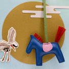 Leather Rodeo Horse Bag Charm - Real Horsehair Special Edition