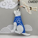 Handmade Leather Handbag Charm / Key Chain - Labrador Dog