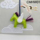 Leather Rodeo Horse Bag Charm With Wings