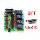 AVR-I/O IO DEVELOPMENT BOARD WITH 4 OPTOISOLATED INPUTS AND 4 RELAY OUTPUTS.