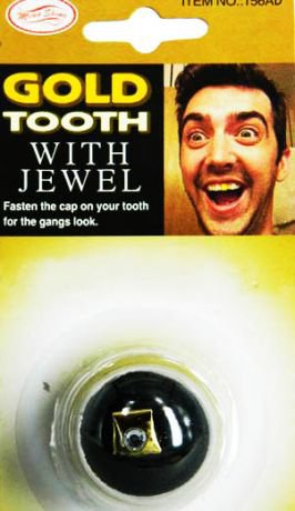 Gold tooth with diamond for 3 pcs