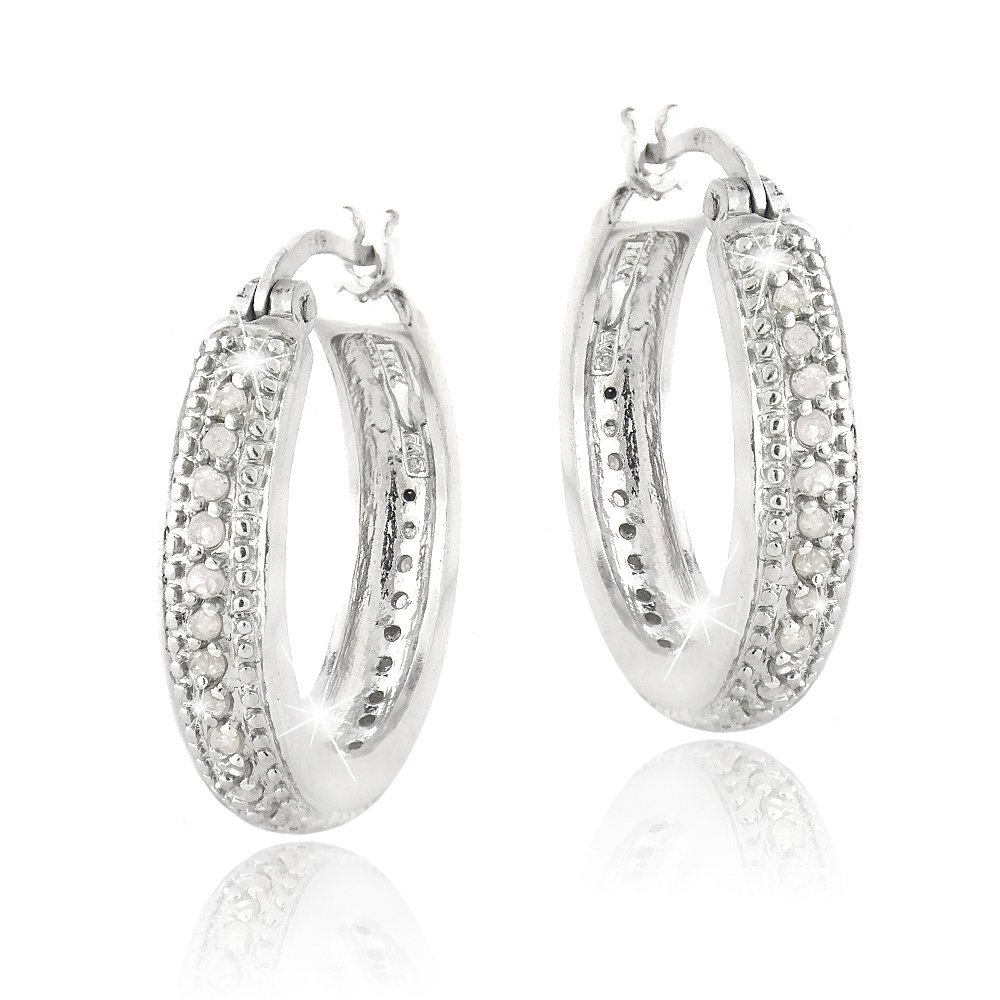 0.50ct. TDW Diamond 20mm Hoop Earrings HBR13124