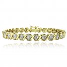 1 Ct TDW Diamond Gold Tone X Tennis Bracelet BGBR13784