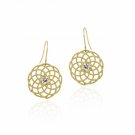 10K Gold CZ & Swirl Filigree Dangle Earrings ESG11701