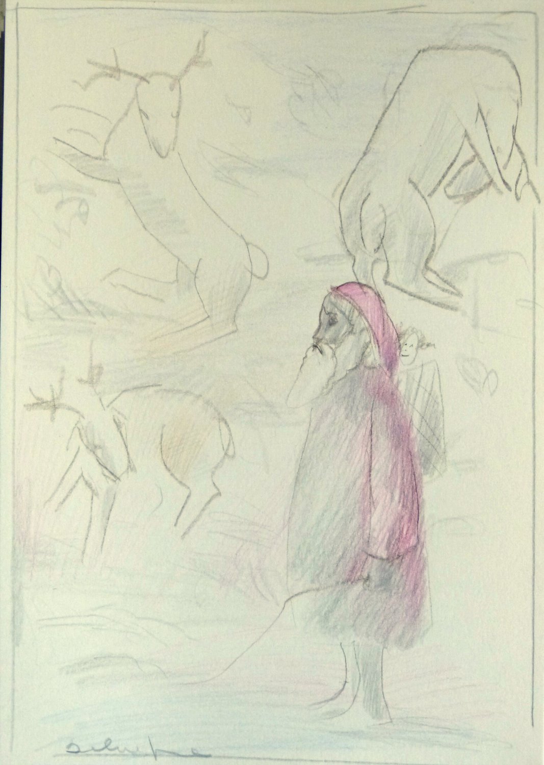 Father Christmas 1 - original drawing - 29x21 cm