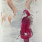 Father Christmas 2 - original drawing - 29x21 cm