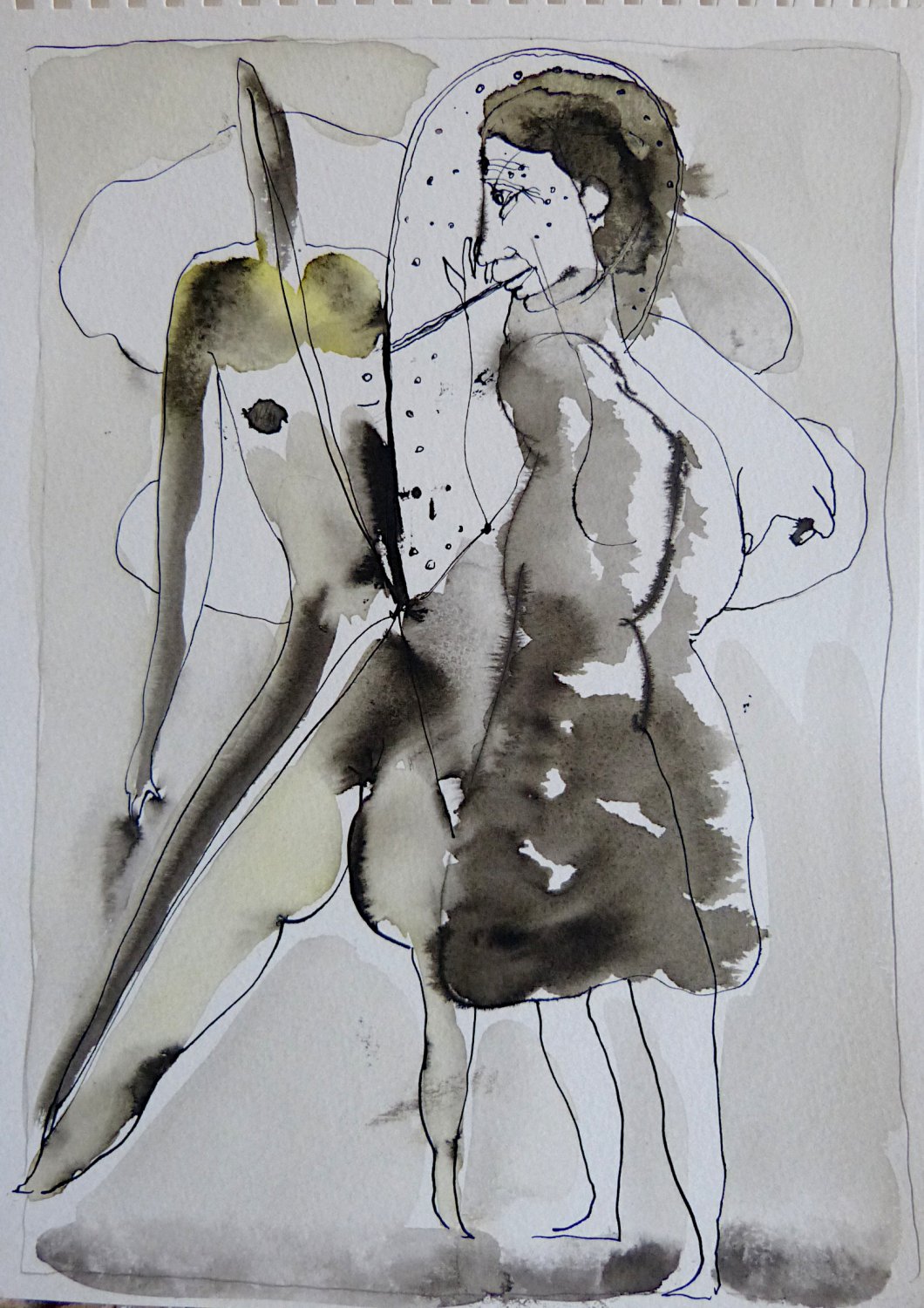The Spooks 9 - original surrealist drawing - 21x29 cm