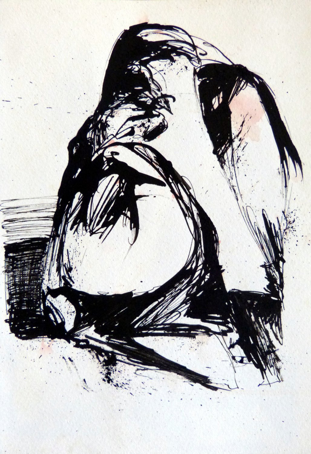 The Spooks 17 - original surrealist drawing - 24x16 cm