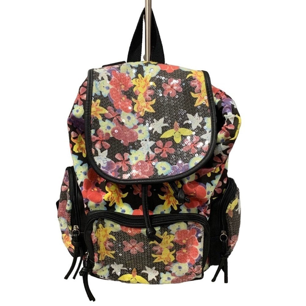 Candies Floral Sequin Backpack Retro New