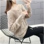 Khaki Batwing Sleeve Hollow Out Knitwear Sweater Women Jumper Winter Pullover Top
