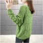 Yellow Batwing Sleeve Hollow Out Knitwear Women Sweater Jumper Winter Pullover Top