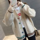 Women Khaki Cardigan Knitwear Sweater Jumper Button Cable Knit