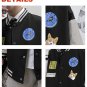 Mandarin Collar Women Baseball Jacket Sweats Girl Outwear Plus Size Ribbed Striped Coat Blue