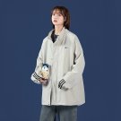Women Plus Size Hip Hop Leisure Jacket Outwear Oversized Coat Sweats Athletic Activewear Khaki